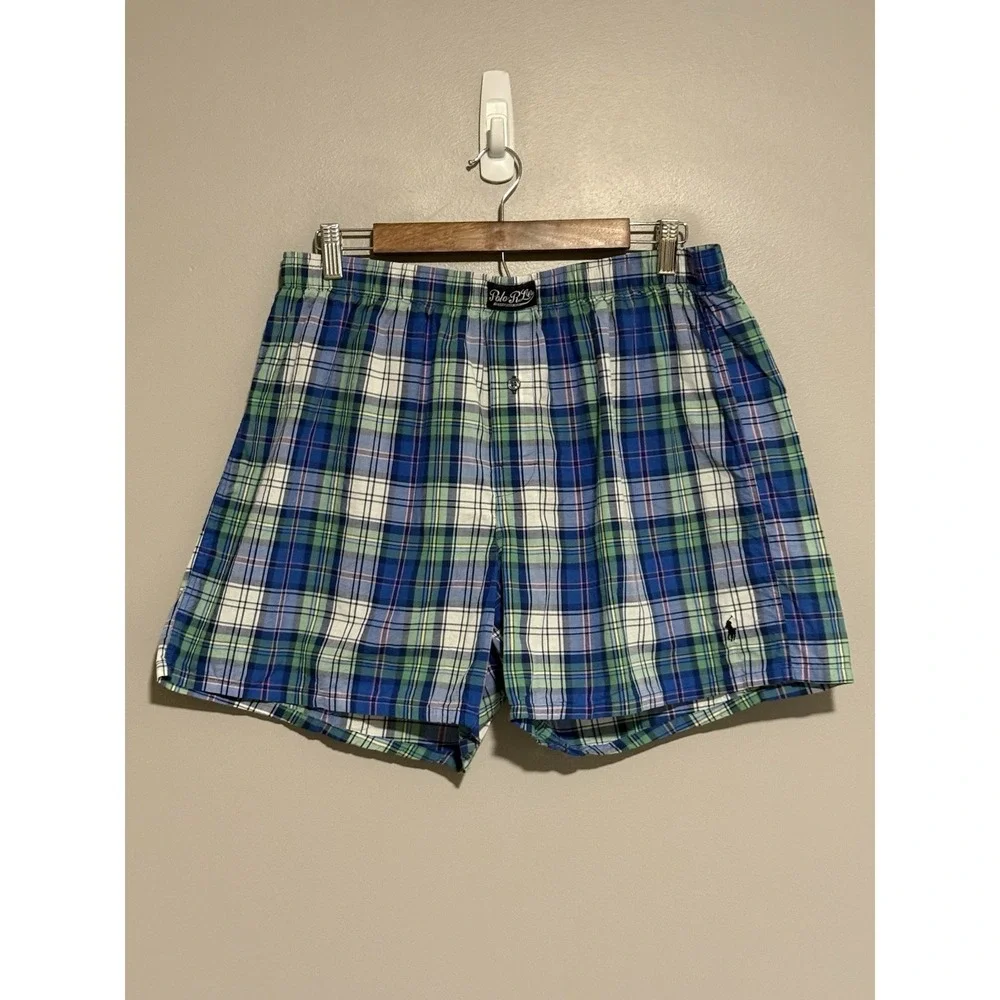 Polo Ralph Lauren Cotton Classic Fit Boxer Shorts (2 Pairs) Plaid Woven Mens XL